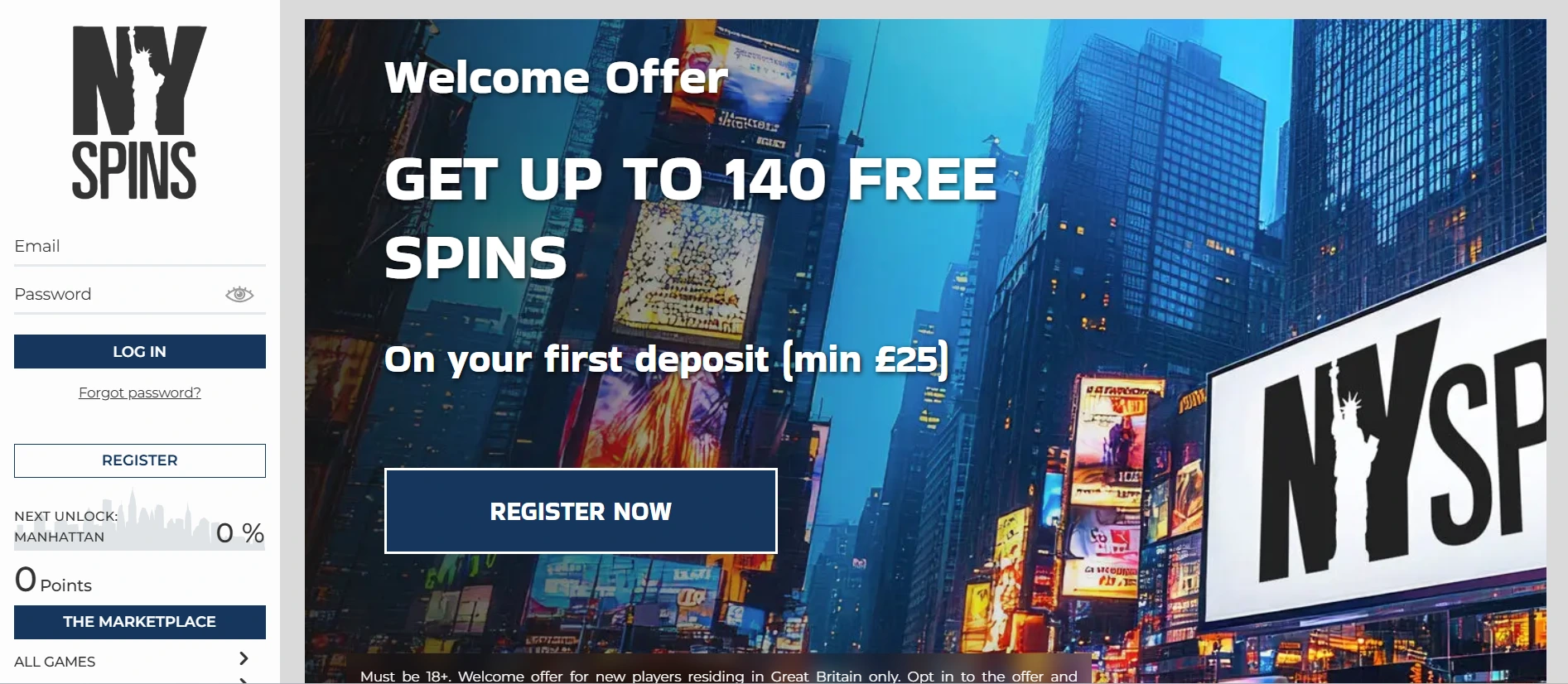 NY Spins casino site